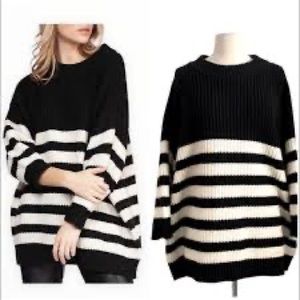 Zara Chunky Oversized Striped Sweater